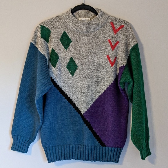 UNIONBAY Sweaters - Vintage 1980s Union Bay Rad Geometric Sweater